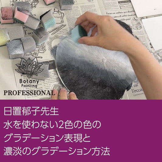 日置郁子先生　水を使わない２色の色のグラデーション表現と濃淡のグラデーション方法(約5分)