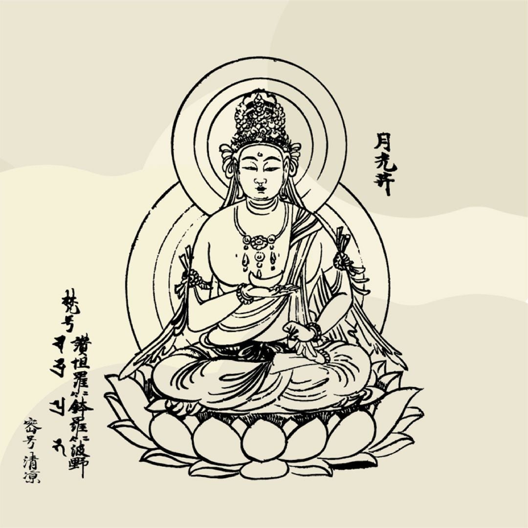 蓮貼りパネル塗り絵41×41パネル　月光菩薩002